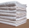 solid dyed jacquard terry towel set with satin-border