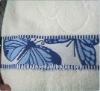 solide jacquard bath towel with design border