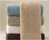 solide jacquard cotton bath towel with borders