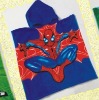 spider man reavtive printing velour hooded towel