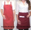 spun polyester bib and bistro aprons with two pockets
