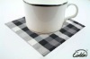 square black white and gray plaid dining table mat