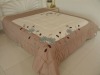 square patchwork and embroidery comforter