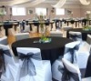 square top wedding banquet chair cover with organza sash