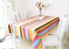 square yarn dyed colorful striped dining table linen  table cloth