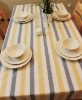 square yarn dyed stripe dining table linen  table cloth