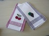 stripe embrodiered waffle tea towel