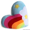 stuffed heart-shaped pillow,rainbow colorful pillow