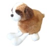 stuffed plush dog shaped bwown cushion