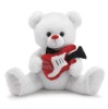 stuffed white teddy bear with guitar