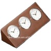 stylish genuine leather traval clock
