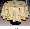 sunflower print with non-woven backing fabric pvc table cloth