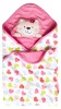super soft interlock with cute embroidery kitty baby wrap