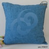 swirl design blue polyester/cotton square decorative floor cushion