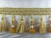 tassel fringe curtain beaded  fringe tassel and tassel fringe trimming for home decoration