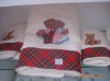 teddy bear microfiber fabric colored set of towels