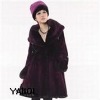 thermal purple long mink coat for winter