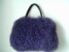 trendy noble sheep fur hand bag