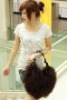 trendy noble sheep fur hand bag