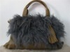 trendy noble sheep fur hand bag