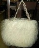 trendy noble sheep fur hand bag