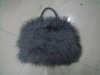 trendy noble sheep fur shoulder bag