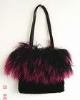 trendy noble sheep fur shoulder bag