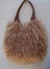 trendy noble sheep fur shoulder bag