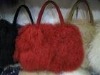 trendy noble sheep fur shoulder bag