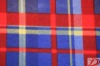 two sides brushed fleece  fabric with check printing