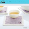 unique 100% pure linen handmade lavender tea cup mat