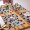unique rectangle 100% linen  jacquard printed style dining table mat