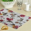 unique rectangle linen cotton  jacquard printed style dining table mat