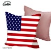 velvet print USA flag pink soft cushion