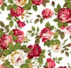 vintage flower printed coral fleece fabric