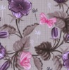 vintage flower printed coral fleece fabric