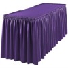 violet polyester rectangle table skirting,table skirts,table linen