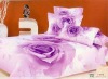 violet rose printed, romantic cotton fabric bed sheets duvet cover sets