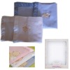 waffle cotton embroiderd bear baby blanket 70x110cm blue