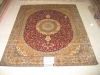 warm red soft low price high quality hot products persian design turkish knots silk rug