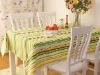 washable green stripe cotton dining table linen banquet table cloth overlay