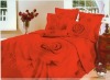 wedding bedding set sateen duvet cover red rose printing