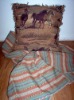 western horse pillow blanket