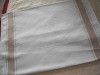 white 100% cotton glass cloth with stripe brown border