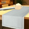 white 100% linen modern style  table runner