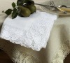 white Lace pure linen table cloth napkin and cover