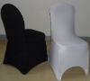 white and black elegant lycra spandex chair cover for wedding