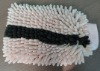 white and black microfiber chenille cleaning mitt