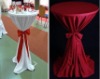 white and red outdoor jersey stretch bistro cocktail table cover for highboy table with belt and band for party and wedding