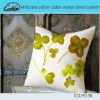 white and yellow cotton woven clover cushion